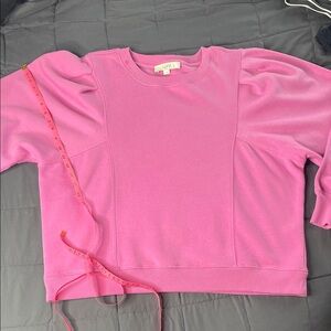LOFT Vibrant Pink Puff Sleeve Top